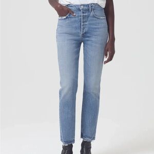 AGOLDE Riley High Rise Straight Crop Denim Jeans Size 26 Color Cove